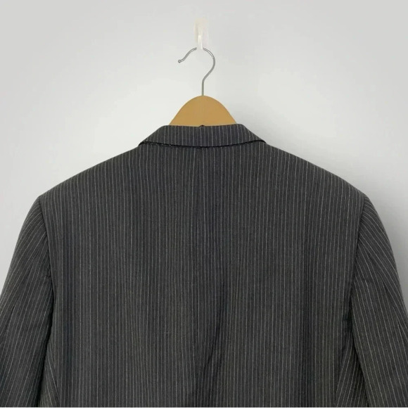 BURBERRY London Blazer Stripe Gray Wool Sz 42L - Picture 8 of 13